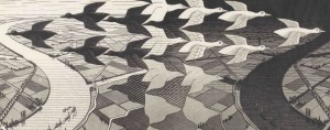 Dag en Nacht (1938), M.C. Escher © the M.C. Escher Company B.V. All rights reserved. www.mcescher.com